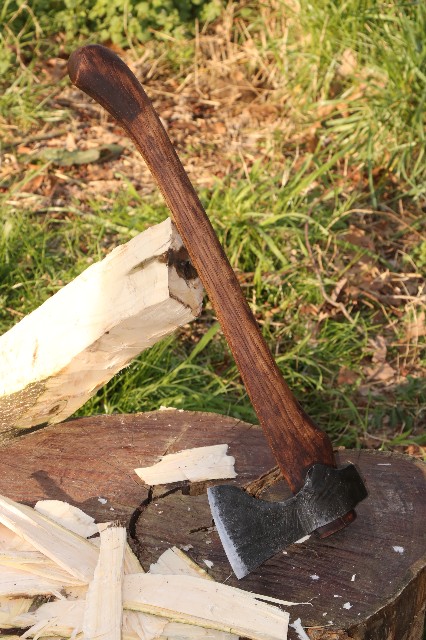 handmade, usa made, usa made axe, hatchet, chopping, wood chopping, outdoor, outdoorsman, survival, backwoodsman, hickory, axe made in america, axes made in the usa, ike bullington, isaac bullington, wolf valley forge, valley forge, pack axe, back packing, camping, trail axe, hunting axe, trappers axe, camp axe, bush axe, belt axe, pack axe, leather shoulder rig, chopping axe, leather axe carrier, shoulder sling for axe, carpenter's axe, Wolf Valley Forge, Wolf Valley Forge axe release