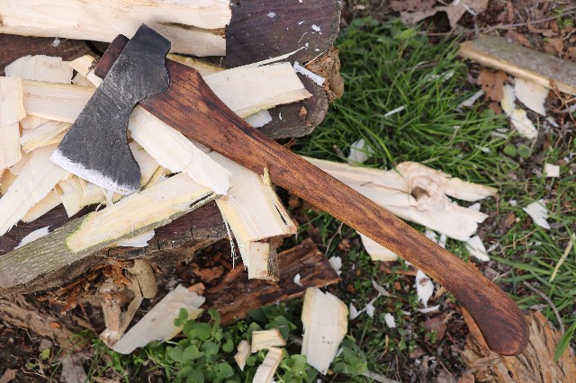 handmade, usa made, usa made axe, hatchet, chopping, wood chopping, outdoor, outdoorsman, survival, backwoodsman, hickory, axe made in america, axes made in the usa, ike bullington, isaac bullington, wolf valley forge, valley forge, pack axe, back packing, camping, trail axe, hunting axe, trappers axe, camp axe, bush axe, belt axe, pack axe, leather shoulder rig, chopping axe, leather axe carrier, shoulder sling for axe, carpenter's axe, Wolf Valley Forge, Wolf Valley Forge axe release