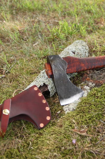 handmade, usa made, usa made axe, hatchet, chopping, wood chopping, outdoor, outdoorsman, survival, backwoodsman, hickory, axe made in america, axes made in the usa, ike bullington, isaac bullington, wolf valley forge, valley forge, pack axe, back packing, camping, trail axe, hunting axe, trappers axe, camp axe, bush axe, belt axe, pack axe, leather shoulder rig, chopping axe, leather axe carrier, shoulder sling for axe, carpenter's axe, Wolf Valley Forge, Wolf Valley Forge axe release, Axe Wax