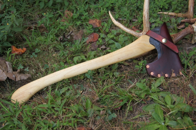 handmade, usa made, usa made axe, hatchet, chopping, wood chopping, outdoor, outdoorsman, survival, backwoodsman, hickory, axe made in america, axes made in the usa, ike bullington, isaac bullington, wolf valley forge, valley forge, pack axe, back packing, camping, trail axe, hunting axe, trappers axe, camp axe, bush axe, belt axe, pack axe, leather shoulder rig, chopping axe, leather axe carrier, shoulder sling for axe, carpenter's axe, Wolf Valley Forge, Wolf Valley Forge axe release, Axe Wax