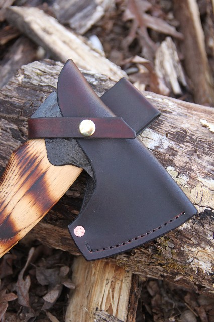 handmade, usa made, usa made axe, hatchet, chopping, wood chopping, outdoor, outdoorsman, survival, backwoodsman, hickory, axe made in america, axes made in the usa, ike bullington, isaac bullington, wolf valley forge, valley forge, pack axe, back packing, camping, trail axe, hunting axe, trappers axe, camp axe, bush axe, belt axe, pack axe, leather shoulder rig, chopping axe, leather axe carrier, shoulder sling for axe, carpenter's axe, Wolf Valley Forge, Wolf Valley Forge axe release, Axe Wax