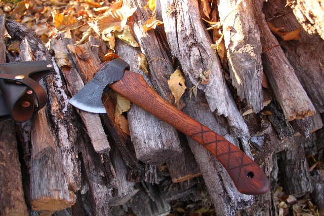 handmade, usa made, usa made axe, hatchet, chopping, wood chopping, outdoor, outdoorsman, survival, backwoodsman, hickory, axe made in america, axes made in the usa, ike bullington, isaac bullington, wolf valley forge, valley forge, pack axe, back packing, camping, trail axe, hunting axe, trappers axe, camp axe, bush axe, belt axe, pack axe, leather shoulder rig, chopping axe, leather axe carrier, shoulder sling for axe, carpenter's axe, Wolf Valley Forge, Wolf Valley Forge axe release, Axe Wax