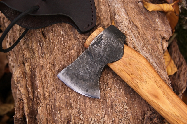 handmade, usa made, usa made axe, hatchet, chopping, wood chopping, outdoor, outdoorsman, survival, backwoodsman, hickory, axe made in america, axes made in the usa, ike bullington, isaac bullington, wolf valley forge, valley forge, pack axe, back packing, camping, trail axe, hunting axe, trappers axe, camp axe, bush axe, belt axe, pack axe, leather shoulder rig, chopping axe, leather axe carrier, shoulder sling for axe, carpenter's axe, Wolf Valley Forge, Wolf Valley Forge axe release, Axe Wax, haversack, go back, man purse, man bag, canvas bag, reenactor, reenacting