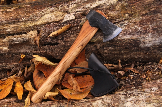 handmade, usa made, usa made axe, hatchet, chopping, wood chopping, outdoor, outdoorsman, survival, backwoodsman, hickory, axe made in america, axes made in the usa, ike bullington, isaac bullington, wolf valley forge, valley forge, pack axe, back packing, camping, trail axe, hunting axe, trappers axe, camp axe, bush axe, belt axe, pack axe, leather shoulder rig, chopping axe, leather axe carrier, shoulder sling for axe, carpenter's axe, Wolf Valley Forge, Wolf Valley Forge axe release, Axe Wax, haversack, go back, man purse, man bag, canvas bag, reenactor, reenacting