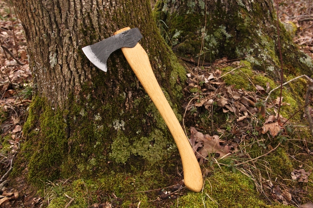 handmade, usa made, usa made axe, hatchet, chopping, wood chopping, outdoor, outdoorsman, survival, backwoodsman, hickory, axe made in america, axes made in the usa, ike bullington, isaac bullington, wolf valley forge, valley forge, pack axe, back packing, camping, trail axe, hunting axe, trappers axe, camp axe, bush axe, belt axe, pack axe, leather shoulder rig, chopping axe, leather axe carrier, shoulder sling for axe, carpenter's axe, Wolf Valley Forge, Wolf Valley Forge axe release, Axe Wax, haversack, go back, man purse, man bag, canvas bag, reenactor, reenacting