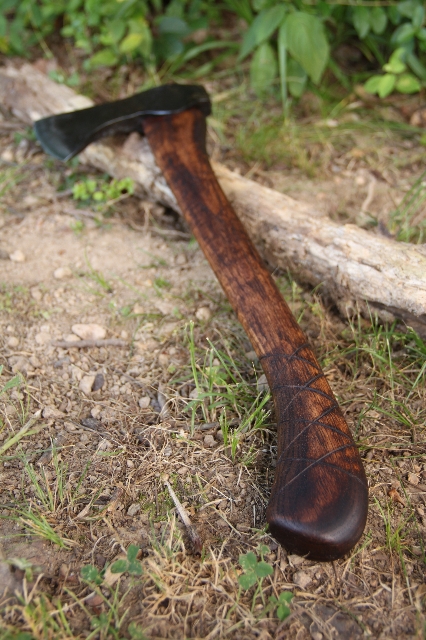 handmade, usa made, usa made axe, hatchet, chopping, wood chopping, outdoor, outdoorsman, survival, backwoodsman, hickory, axe made in america, axes made in the usa, ike bullington, isaac bullington, wolf valley forge, valley forge, pack axe, back packing, camping, trail axe, hunting axe, trappers axe, camp axe, bush axe, belt axe, pack axe, leather shoulder rig, chopping axe, leather axe carrier, shoulder sling for axe, carpenter's axe, Wolf Valley Forge, Wolf Valley Forge axe release, Axe Wax, haversack, go back, man purse, man bag, canvas bag, reenactor, reenacting, Trekker Axe