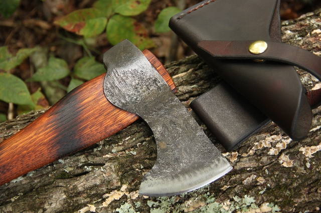 handmade, usa made, usa made axe, hatchet, chopping, wood chopping, outdoor, outdoorsman, survival, backwoodsman, hickory, axe made in america, axes made in the usa, ike bullington, isaac bullington, wolf valley forge, valley forge, pack axe, back packing, camping, trail axe, hunting axe, trappers axe, camp axe, bush axe, belt axe, pack axe, leather shoulder rig, chopping axe, leather axe carrier, shoulder sling for axe, carpenter's axe, Wolf Valley Forge, Wolf Valley Forge axe release, Axe Wax, haversack, go back, man purse, man bag, canvas bag, reenactor, reenacting, Trekker Axe