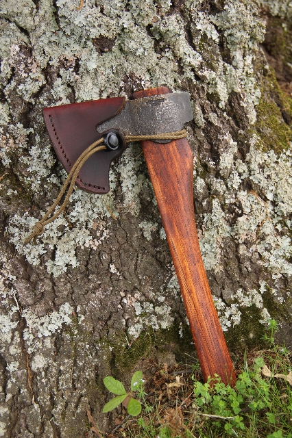 handmade, usa made, usa made axe, hatchet, chopping, wood chopping, outdoor, outdoorsman, survival, backwoodsman, hickory, axe made in america, axes made in the usa, ike bullington, isaac bullington, wolf valley forge, valley forge, pack axe, back packing, camping, trail axe, hunting axe, trappers axe, camp axe, bush axe, belt axe, pack axe, leather shoulder rig, chopping axe, leather axe carrier, shoulder sling for axe, carpenter's axe, Wolf Valley Forge, Wolf Valley Forge axe release, Axe Wax, haversack, go back, man purse, man bag, canvas bag, reenactor, reenacting, Trekker Axe