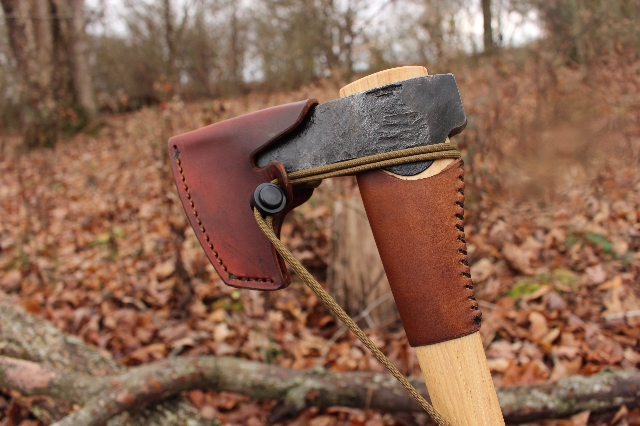 handmade, usa made, usa made axe, hatchet, chopping, wood chopping, outdoor, outdoorsman, survival, backwoodsman, hickory, axe made in america, axes made in the usa, ike bullington, wolf valley forge, valley forge, pack axe, back packing, camping, trail axe, hunting axe, trappers axe, camp axe, bush axe, belt axe, pack axe, leather shoulder rig, chopping axe, leather axe carrier, shoulder sling for axe, carpenter's axe, Wolf Valley Forge, Wolf Valley Forge axe release, Axe Wax, haversack, go back, man purse, man bag, canvas bag, reenactor, reenacting, Trekker Axe, Axe Life