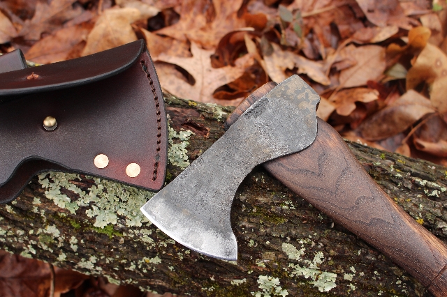 handmade, usa made, usa made axe, hatchet, chopping, wood chopping, outdoor, outdoorsman, survival, backwoodsman, hickory, axe made in america, axes made in the usa, ike bullington, wolf valley forge, valley forge, pack axe, back packing, camping, trail axe, hunting axe, trappers axe, camp axe, bush axe, belt axe, pack axe, leather shoulder rig, chopping axe, leather axe carrier, shoulder sling for axe, carpenter's axe, Wolf Valley Forge, Wolf Valley Forge axe release, Axe Wax, haversack, go back, man purse, man bag, canvas bag, reenactor, reenacting, Trekker Axe, Axe Life
