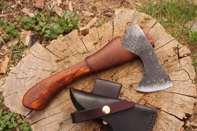 handmade, usa made, usa made axe, hatchet, chopping, wood chopping, outdoor, outdoorsman, survival, backwoodsman, hickory, axe made in america, axes made in the usa, ike bullington, wolf valley forge, valley forge, pack axe, back packing, camping, trail axe, hunting axe, trappers axe, camp axe, bush axe, belt axe, pack axe, leather shoulder rig, chopping axe, leather axe carrier, shoulder sling for axe, carpenter's axe, Wolf Valley Forge, Wolf Valley Forge axe release, Axe Wax, haversack, go back, man purse, man bag, canvas bag, reenactor, reenacting, Trekker Axe, Axe Life