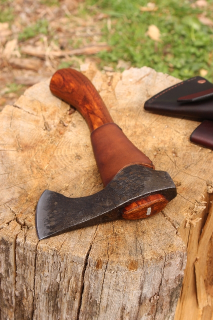 handmade, usa made, usa made axe, hatchet, chopping, wood chopping, outdoor, outdoorsman, survival, backwoodsman, hickory, axe made in america, axes made in the usa, ike bullington, wolf valley forge, valley forge, pack axe, back packing, camping, trail axe, hunting axe, trappers axe, camp axe, bush axe, belt axe, pack axe, leather shoulder rig, chopping axe, leather axe carrier, shoulder sling for axe, carpenter's axe, Wolf Valley Forge, Wolf Valley Forge axe release, Axe Wax, haversack, go back, man purse, man bag, canvas bag, reenactor, reenacting, Trekker Axe, Axe Life