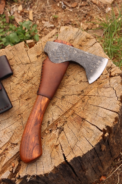 handmade, usa made, usa made axe, hatchet, chopping, wood chopping, outdoor, outdoorsman, survival, backwoodsman, hickory, axe made in america, axes made in the usa, ike bullington, wolf valley forge, valley forge, pack axe, back packing, camping, trail axe, hunting axe, trappers axe, camp axe, bush axe, belt axe, pack axe, leather shoulder rig, chopping axe, leather axe carrier, shoulder sling for axe, carpenter's axe, Wolf Valley Forge, Wolf Valley Forge axe release, Axe Wax, haversack, go back, man purse, man bag, canvas bag, reenactor, reenacting, Trekker Axe, Axe Life