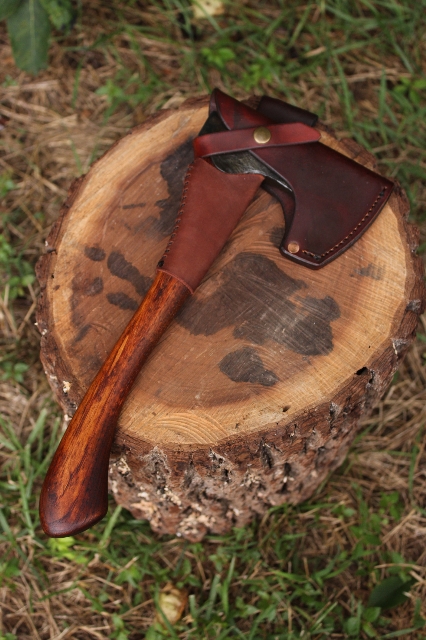 handmade, usa made, usa made axe, hatchet, chopping, wood chopping, outdoor, outdoorsman, survival, backwoodsman, hickory, axe made in america, axes made in the usa, ike bullington, wolf valley forge, valley forge, pack axe, back packing, camping, trail axe, hunting axe, trappers axe, camp axe, bush axe, belt axe, pack axe, leather shoulder rig, chopping axe, leather axe carrier, shoulder sling for axe, carpenter's axe, Wolf Valley Forge, Wolf Valley Forge axe release, Axe Wax, haversack, go back, man purse, man bag, canvas bag, reenactor, reenacting, Trekker Axe, Axe Life