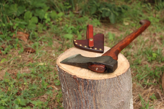 handmade, usa made, usa made axe, hatchet, chopping, wood chopping, outdoor, outdoorsman, survival, backwoodsman, hickory, axe made in america, axes made in the usa, ike bullington, wolf valley forge, valley forge, pack axe, back packing, camping, trail axe, hunting axe, trappers axe, camp axe, bush axe, belt axe, pack axe, leather shoulder rig, chopping axe, leather axe carrier, shoulder sling for axe, carpenter's axe, Wolf Valley Forge, Wolf Valley Forge axe release, Axe Wax, haversack, go back, man purse, man bag, canvas bag, reenactor, reenacting, Trekker Axe, Axe Life