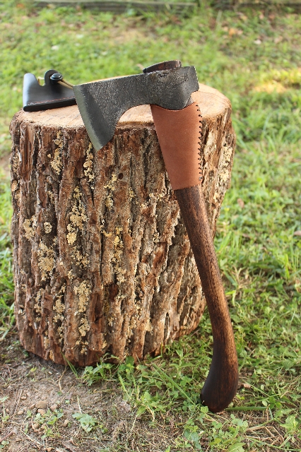 handmade, usa made, usa made axe, hatchet, chopping, wood chopping, outdoor, outdoorsman, survival, backwoodsman, hickory, axe made in america, axes made in the usa, ike bullington, wolf valley forge, valley forge, pack axe, back packing, camping, trail axe, hunting axe, trappers axe, camp axe, bush axe, belt axe, pack axe, leather shoulder rig, chopping axe, leather axe carrier, shoulder sling for axe, carpenter's axe, Wolf Valley Forge, Wolf Valley Forge axe release, Axe Wax, haversack, go back, man purse, man bag, canvas bag, reenactor, reenacting, Trekker Axe, Axe Life
