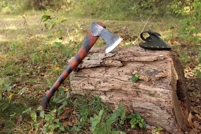 handmade, usa made, usa made axe, hatchet, chopping, wood chopping, outdoor, outdoorsman, survival, backwoodsman, hickory, axe made in america, axes made in the usa, ike bullington, wolf valley forge, valley forge, pack axe, back packing, camping, trail axe, hunting axe, trappers axe, camp axe, bush axe, belt axe, pack axe, leather shoulder rig, chopping axe, leather axe carrier, shoulder sling for axe, carpenter's axe, Wolf Valley Forge, Wolf Valley Forge axe release, Axe Wax, haversack, go back, man purse, man bag, canvas bag, reenactor, reenacting, Trekker Axe, Axe Life