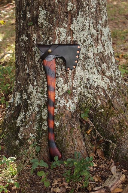 handmade, usa made, usa made axe, hatchet, chopping, wood chopping, outdoor, outdoorsman, survival, backwoodsman, hickory, axe made in america, axes made in the usa, ike bullington, wolf valley forge, valley forge, pack axe, back packing, camping, trail axe, hunting axe, trappers axe, camp axe, bush axe, belt axe, pack axe, leather shoulder rig, chopping axe, leather axe carrier, shoulder sling for axe, carpenter's axe, Wolf Valley Forge, Wolf Valley Forge axe release, Axe Wax, haversack, go back, man purse, man bag, canvas bag, reenactor, reenacting, Trekker Axe, Axe Life