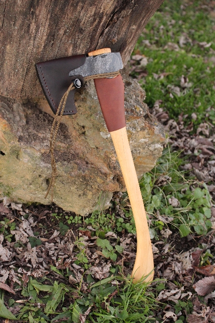 handmade, usa made, usa made axe, hatchet, chopping, wood chopping, outdoor, outdoorsman, survival, backwoodsman, hickory, axe made in america, axes made in the usa, ike bullington, wolf valley forge, valley forge, pack axe, back packing, camping, trail axe, hunting axe, trappers axe, camp axe, bush axe, belt axe, pack axe, leather shoulder rig, chopping axe, leather axe carrier, shoulder sling for axe, carpenter's axe, Wolf Valley Forge, Wolf Valley Forge axe release, Axe Wax, haversack, go bag, man purse, man bag, canvas bag, reenactor, reenacting, Trekker Axe, Axe Life