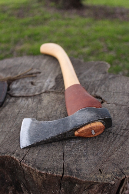 handmade, usa made, usa made axe, hatchet, chopping, wood chopping, outdoor, outdoorsman, survival, backwoodsman, hickory, axe made in america, axes made in the usa, ike bullington, wolf valley forge, valley forge, pack axe, back packing, camping, trail axe, hunting axe, trappers axe, camp axe, bush axe, belt axe, pack axe, leather shoulder rig, chopping axe, leather axe carrier, shoulder sling for axe, carpenter's axe, Wolf Valley Forge, Wolf Valley Forge axe release, Axe Wax, haversack, go bag, man purse, man bag, canvas bag, reenactor, reenacting, Trekker Axe, Axe Life