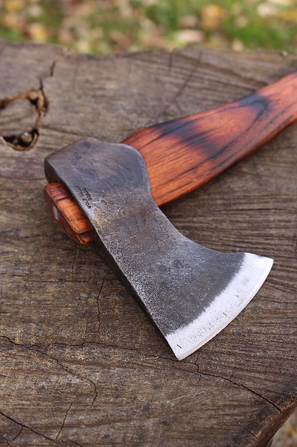 handmade, usa made, usa made axe, hatchet, chopping, wood chopping, outdoor, outdoorsman, survival, backwoodsman, hickory, axe made in america, axes made in the usa, ike bullington, wolf valley forge, valley forge, pack axe, back packing, camping, trail axe, hunting axe, trappers axe, camp axe, bush axe, belt axe, pack axe, leather shoulder rig, chopping axe, leather axe carrier, shoulder sling for axe, carpenter's axe, Wolf Valley Forge, Wolf Valley Forge axe release, Axe Wax, haversack, go bag, man purse, man bag, canvas bag, reenactor, reenacting, Trekker Axe, Axe Life