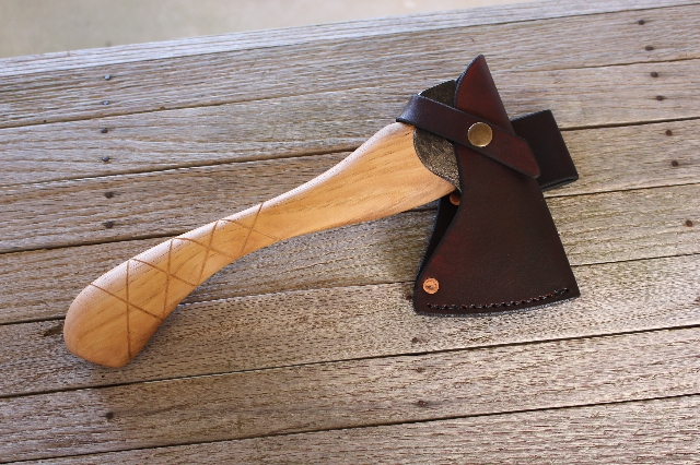 handmade, usa made, usa made axe, hatchet, chopping, wood chopping, outdoor, outdoorsman, survival, backwoodsman, hickory, axe made in america, axes made in the usa, ike bullington, wolf valley forge, valley forge, pack axe, back packing, camping, trail axe, hunting axe, trappers axe, camp axe, bush axe, belt axe, pack axe, leather shoulder rig, chopping axe, leather axe carrier, shoulder sling for axe, carpenter's axe, Wolf Valley Forge, Wolf Valley Forge axe release, Axe Wax, haversack, go bag, man purse, man bag, canvas bag, reenactor, reenacting, Trekker Axe, Axe Life