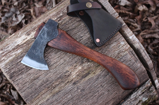 handmade, usa made, usa made axe, hatchet, chopping, wood chopping, outdoor, outdoorsman, survival, backwoodsman, hickory, axe made in america, axes made in the usa, ike bullington, wolf valley forge, valley forge, pack axe, back packing, camping, trail axe, hunting axe, trappers axe, camp axe, bush axe, belt axe, pack axe, leather shoulder rig, chopping axe, leather axe carrier, shoulder sling for axe, carpenter's axe, Wolf Valley Forge, Wolf Valley Forge axe release, Axe Wax, haversack, go bag, man purse, man bag, canvas bag, reenactor, reenacting, Trekker Axe, Axe Life