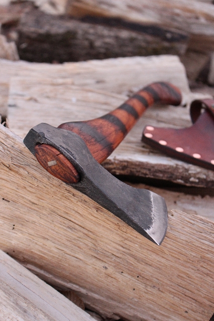 handmade, usa made, usa made axe, hatchet, chopping, wood chopping, outdoor, outdoorsman, survival, backwoodsman, hickory, axe made in america, axes made in the usa, ike bullington, wolf valley forge, valley forge, pack axe, back packing, camping, trail axe, hunting axe, trappers axe, camp axe, bush axe, belt axe, pack axe, leather shoulder rig, chopping axe, leather axe carrier, shoulder sling for axe, carpenter's axe, Wolf Valley Forge, Wolf Valley Forge axe release, Axe Wax, haversack, go bag, man purse, man bag, canvas bag, reenactor, reenacting, Trekker Axe, Axe Life