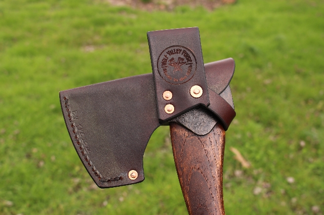 handmade, usa made, usa made axe, hatchet, chopping, wood chopping, outdoor, outdoorsman, survival, backwoodsman, hickory, axe made in america, axes made in the usa, ike bullington, wolf valley forge, valley forge, pack axe, back packing, camping, trail axe, hunting axe, trappers axe, camp axe, bush axe, belt axe, pack axe, leather shoulder rig, chopping axe, leather axe carrier, shoulder sling for axe, carpenter's axe, Wolf Valley Forge, Wolf Valley Forge axe release, Axe Wax, haversack, go bag, man purse, man bag, canvas bag, reenactor, reenacting, Trekker Axe, Axe Life