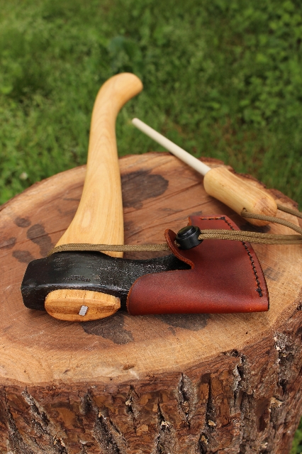 handmade, usa made, usa made axe, hatchet, chopping, wood chopping, outdoor, outdoorsman, survival, backwoodsman, hickory, axe made in america, axes made in the usa, ike bullington, wolf valley forge, valley forge, pack axe, back packing, camping, trail axe, hunting axe, trappers axe, camp axe, bush axe, belt axe, pack axe, leather shoulder rig, chopping axe, leather axe carrier, shoulder sling for axe, carpenter's axe, Wolf Valley Forge, Wolf Valley Forge axe release, Axe Wax, haversack, go bag, man purse, man bag, canvas bag, reenactor, reenacting, Trekker Axe, Axe Life