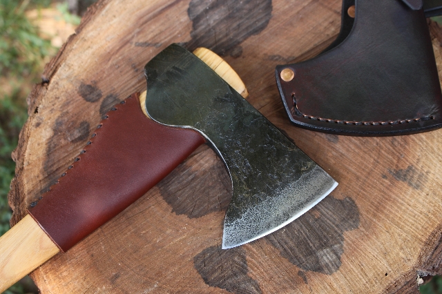 handmade, usa made, usa made axe, hatchet, chopping, wood chopping, outdoor, outdoorsman, survival, backwoodsman, hickory, axe made in america, axes made in the usa, ike bullington, wolf valley forge, valley forge, pack axe, back packing, camping, trail axe, hunting axe, trappers axe, camp axe, bush axe, belt axe, pack axe, leather shoulder rig, chopping axe, leather axe carrier, shoulder sling for axe, carpenter's axe, Wolf Valley Forge, Wolf Valley Forge axe release, Axe Wax, haversack, go bag, man purse, man bag, canvas bag, reenactor, reenacting, Trekker Axe, Axe Life