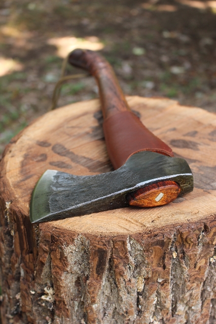 handmade, usa made, usa made axe, hatchet, chopping, wood chopping, outdoor, outdoorsman, survival, backwoodsman, hickory, axe made in america, axes made in the usa, ike bullington, wolf valley forge, valley forge, pack axe, back packing, camping, trail axe, hunting axe, trappers axe, camp axe, bush axe, belt axe, pack axe, leather shoulder rig, chopping axe, leather axe carrier, shoulder sling for axe, carpenter's axe, Wolf Valley Forge, Wolf Valley Forge axe release, Axe Wax, haversack, go bag, man purse, man bag, canvas bag, reenactor, reenacting, Trekker Axe, Axe Life