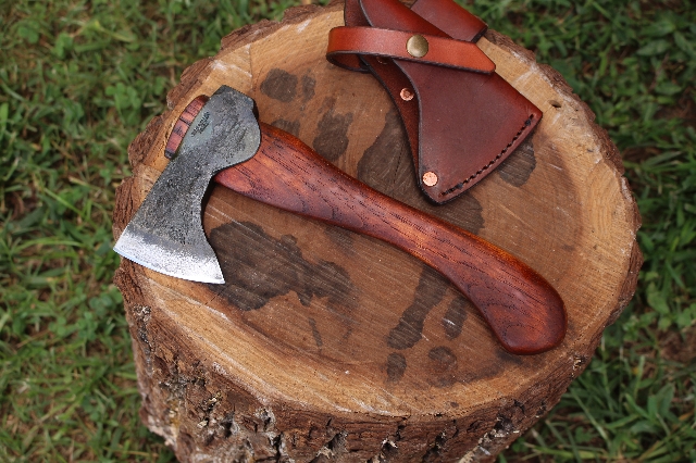 handmade, usa made, usa made axe, hatchet, chopping, wood chopping, outdoor, outdoorsman, survival, backwoodsman, hickory, axe made in america, axes made in the usa, ike bullington, wolf valley forge, valley forge, pack axe, back packing, camping, trail axe, hunting axe, trappers axe, camp axe, bush axe, belt axe, pack axe, leather shoulder rig, chopping axe, leather axe carrier, shoulder sling for axe, carpenter's axe, Wolf Valley Forge, Wolf Valley Forge axe release, Axe Wax, haversack, go bag, man purse, man bag, canvas bag, reenactor, reenacting, Trekker Axe, Axe Life