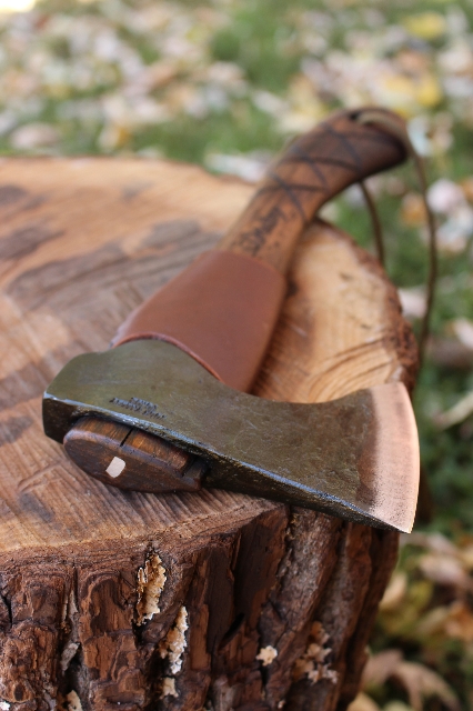 handmade, usa made, usa made axe, hatchet, chopping, wood chopping, outdoor, outdoorsman, survival, backwoodsman, hickory, axe made in america, axes made in the usa, ike bullington, wolf valley forge, valley forge, pack axe, back packing, camping, trail axe, hunting axe, trappers axe, camp axe, bush axe, belt axe, pack axe, leather shoulder rig, chopping axe, leather axe carrier, shoulder sling for axe, carpenter's axe, Wolf Valley Forge, Wolf Valley Forge axe release, Axe Wax, haversack, go bag, man purse, man bag, canvas bag, reenactor, reenacting, Trekker Axe, Axe Life, Splitting Wedge, Handforged Wedge