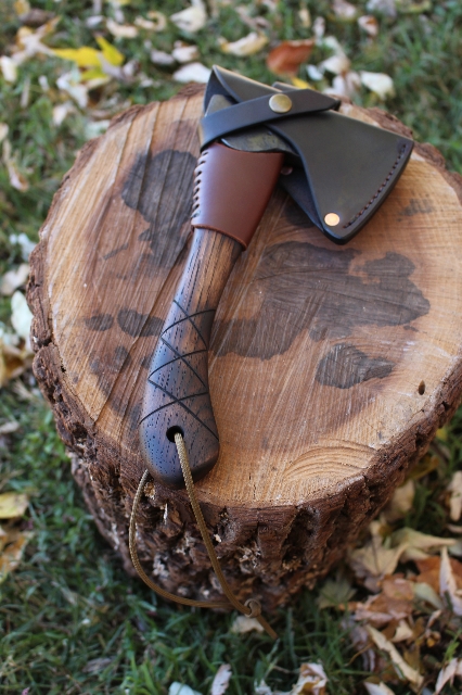 handmade, usa made, usa made axe, hatchet, chopping, wood chopping, outdoor, outdoorsman, survival, backwoodsman, hickory, axe made in america, axes made in the usa, ike bullington, wolf valley forge, valley forge, pack axe, back packing, camping, trail axe, hunting axe, trappers axe, camp axe, bush axe, belt axe, pack axe, leather shoulder rig, chopping axe, leather axe carrier, shoulder sling for axe, carpenter's axe, Wolf Valley Forge, Wolf Valley Forge axe release, Axe Wax, haversack, go bag, man purse, man bag, canvas bag, reenactor, reenacting, Trekker Axe, Axe Life, Splitting Wedge, Handforged Wedge