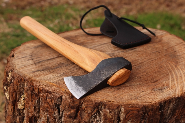 handmade, usa made, usa made axe, hatchet, chopping, wood chopping, outdoor, outdoorsman, survival, backwoodsman, hickory, axe made in america, axes made in the usa, ike bullington, wolf valley forge, valley forge, pack axe, back packing, camping, trail axe, hunting axe, trappers axe, camp axe, bush axe, belt axe, pack axe, leather shoulder rig, chopping axe, leather axe carrier, shoulder sling for axe, carpenter's axe, Wolf Valley Forge, Wolf Valley Forge axe release, Axe Wax, haversack, go bag, man purse, man bag, canvas bag, reenactor, reenacting, Trekker Axe, Axe Life, Splitting Wedge, Handforged Wedge