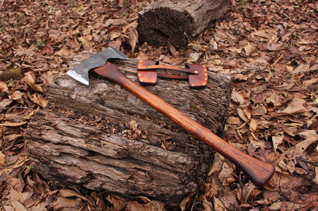 handmade, usa made, usa made axe, hatchet, chopping, wood chopping, outdoor, outdoorsman, survival, backwoodsman, hickory, axe made in america, axes made in the usa, ike bullington, wolf valley forge, valley forge, pack axe, back packing, camping, trail axe, hunting axe, trappers axe, camp axe, bush axe, belt axe, pack axe, leather shoulder rig, chopping axe, leather axe carrier, shoulder sling for axe, carpenter's axe, Wolf Valley Forge, Wolf Valley Forge axe release, Axe Wax, haversack, go bag, man purse, man bag, canvas bag, reenactor, reenacting, Trekker Axe, Axe Life, Splitting Wedge, Handforged Wedge