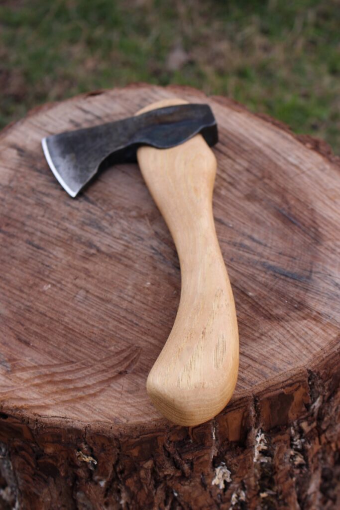 handmade, usa made, usa made axe, hatchet, chopping, wood chopping, outdoor, outdoorsman, survival, backwoodsman, hickory, axe made in america, axes made in the usa, ike bullington, wolf valley forge, valley forge, pack axe, back packing, camping, trail axe, hunting axe, trappers axe, camp axe, bush axe, belt axe, pack axe, leather shoulder rig, chopping axe, leather axe carrier, shoulder sling for axe, carpenter's axe, Wolf Valley Forge, Wolf Valley Forge axe release, Axe Wax, haversack, go bag, man purse, man bag, canvas bag, reenactor, reenacting, Trekker Axe, Axe Life, Splitting Wedge, Handforged Wedge