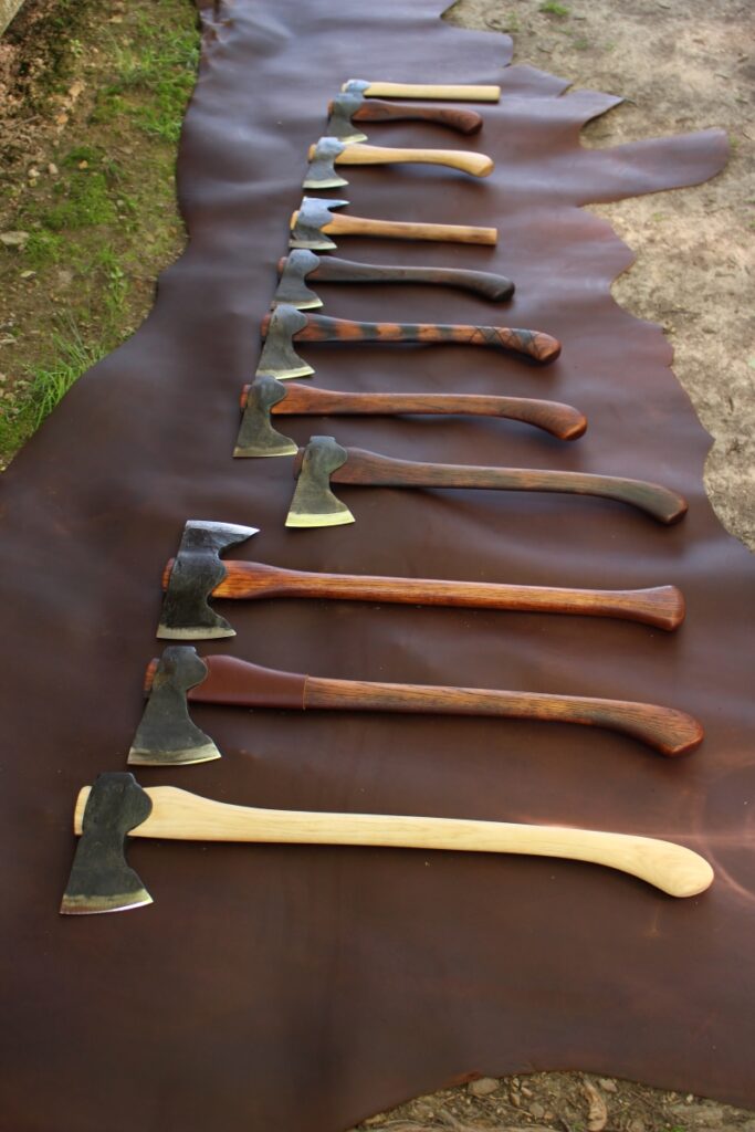 handmade, usa made, usa made axe, hatchet, chopping, wood chopping, outdoor, outdoorsman, survival, backwoodsman, hickory, axe made in america, axes made in the usa, ike bullington, wolf valley forge, valley forge, pack axe, back packing, camping, trail axe, hunting axe, trappers axe, camp axe, bush axe, belt axe, pack axe, leather shoulder rig, chopping axe, leather axe carrier, shoulder sling for axe, carpenter's axe, Wolf Valley Forge, Wolf Valley Forge axe release, Axe Wax, haversack, go bag, man purse, man bag, canvas bag, reenactor, reenacting, Trekker Axe, Axe Life