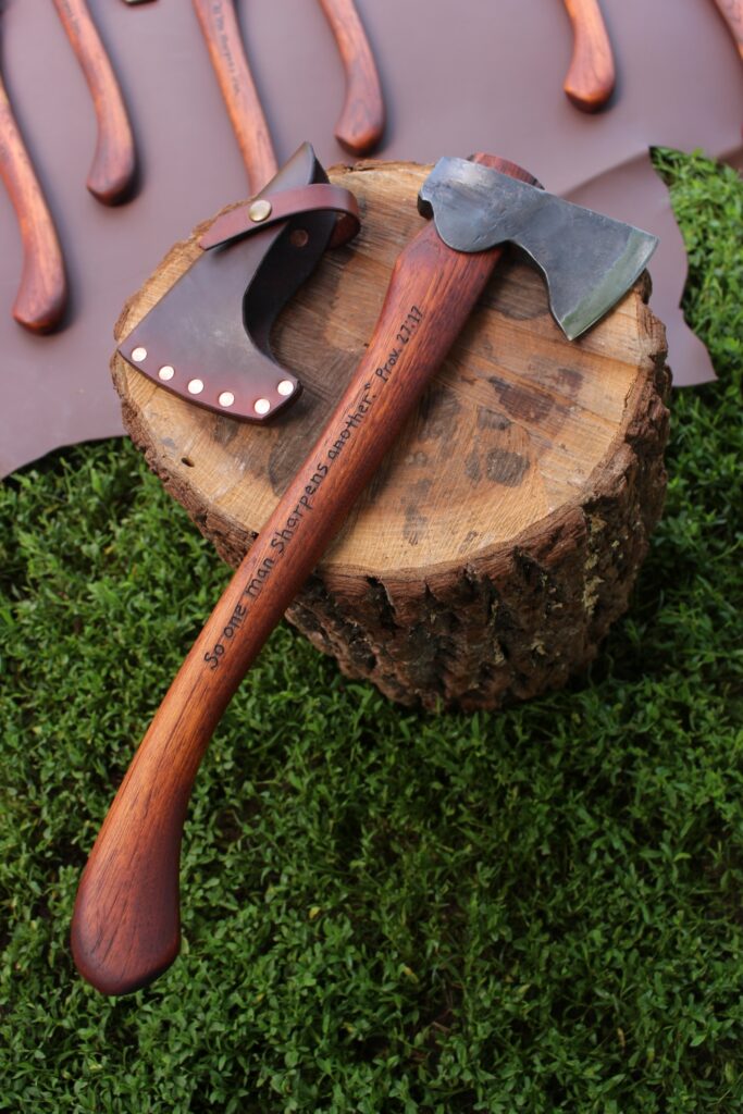 handmade, usa made, usa made axe, hatchet, chopping, wood chopping, outdoor, outdoorsman, survival, backwoodsman, hickory, axe made in america, axes made in the usa, ike bullington, wolf valley forge, valley forge, pack axe, back packing, camping, trail axe, hunting axe, trappers axe, camp axe, bush axe, belt axe, pack axe, leather shoulder rig, chopping axe, leather axe carrier, shoulder sling for axe, carpenter's axe, Wolf Valley Forge, Wolf Valley Forge axe release, Axe Wax, haversack, go bag, man purse, man bag, canvas bag, reenactor, reenacting, Trekker Axe, Axe Life