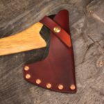 Natural Bush Axe Featuring Cross Hatching and Rust Sheath