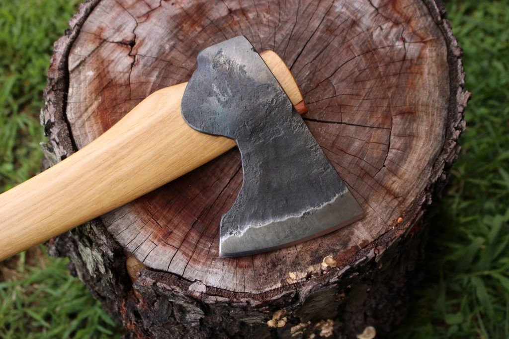 handmade, usa made, usa made axe, hatchet, chopping, wood chopping, outdoor, outdoorsman, survival, backwoodsman, hickory, axe made in america, axes made in the usa, ike bullington, wolf valley forge, valley forge, pack axe, back packing, camping, trail axe, hunting axe, trappers axe, camp axe, bush axe, belt axe, pack axe, leather shoulder rig, chopping axe, leather axe carrier, shoulder sling for axe, carpenter's axe, Wolf Valley Forge, Wolf Valley Forge axe release, Axe Wax, haversack, go bag, man purse, man bag, canvas bag, reenactor, reenacting, Trekker Axe, Axe Life, Splitting Wedge, Handforged Wedge