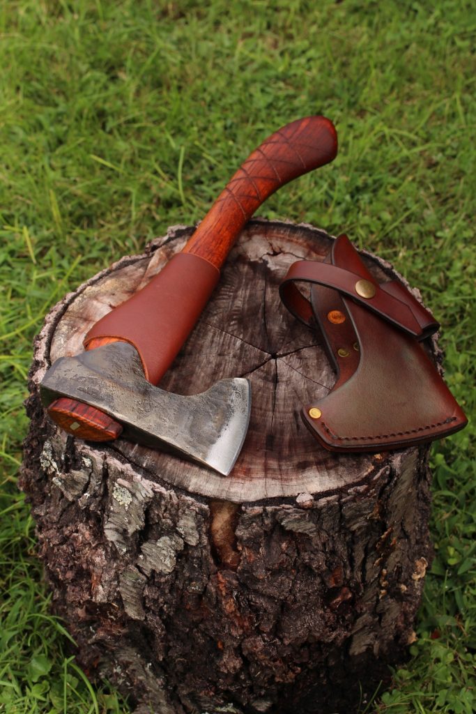 handmade, usa made, usa made axe, hatchet, chopping, wood chopping, outdoor, outdoorsman, survival, backwoodsman, hickory, axe made in america, axes made in the usa, ike bullington, wolf valley forge, valley forge, pack axe, back packing, camping, trail axe, hunting axe, trappers axe, camp axe, bush axe, belt axe, pack axe, leather shoulder rig, chopping axe, leather axe carrier, shoulder sling for axe, carpenter's axe, Wolf Valley Forge, Wolf Valley Forge axe release, Axe Wax, haversack, go bag, man purse, man bag, canvas bag, reenactor, reenacting, Trekker Axe, Axe Life, Splitting Wedge, Handforged Wedge