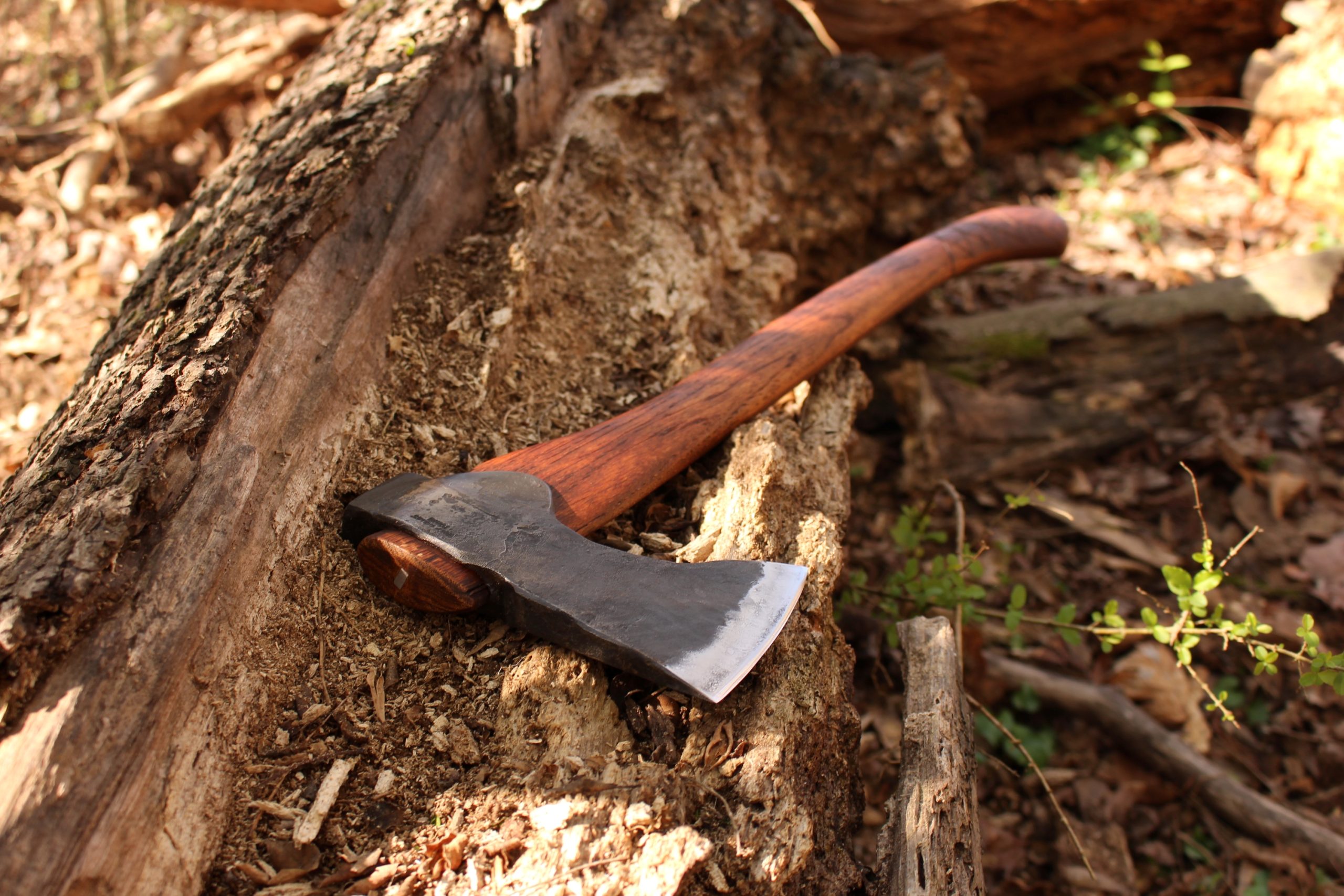 handmade, usa made, usa made axe, hatchet, chopping, wood chopping, outdoor, outdoorsman, survival, backwoodsman, hickory, axe made in america, axes made in the usa, ike bullington, wolf valley forge, valley forge, pack axe, back packing, camping, trail axe, hunting axe, trappers axe, camp axe, bush axe, belt axe, pack axe, leather shoulder rig, chopping axe, leather axe carrier, shoulder sling for axe, carpenter's axe, Wolf Valley Forge, Wolf Valley Forge axe release, Axe Wax, haversack, go back, man purse, man bag, canvas bag, reenactor, reenacting, Trekker Axe