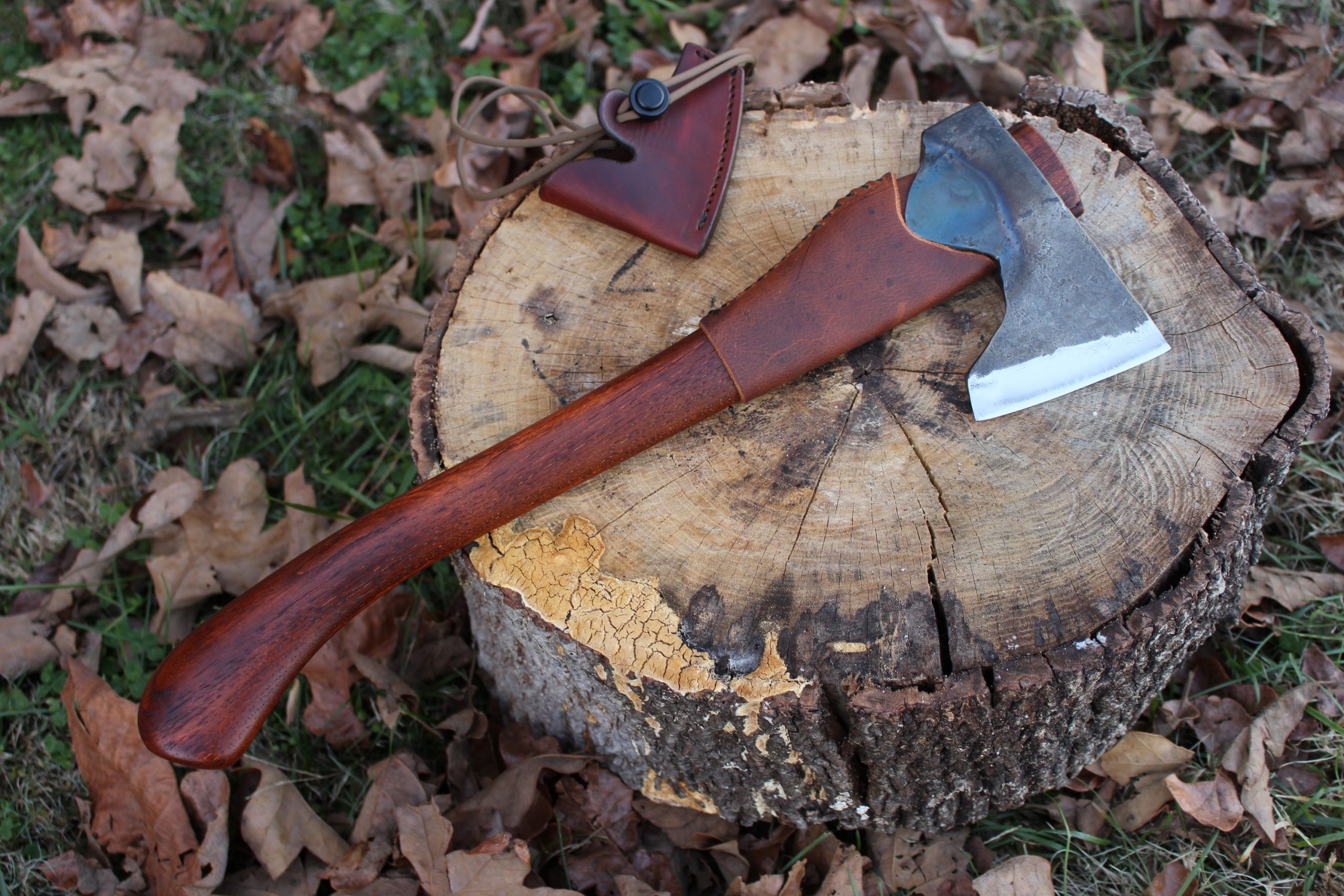 handmade, usa made, usa made axe, hatchet, chopping, wood chopping, outdoor, outdoorsman, survival, backwoodsman, hickory, axe made in america, axes made in the usa, ike bullington, wolf valley forge, valley forge, pack axe, back packing, camping, trail axe, hunting axe, trappers axe, camp axe, bush axe, belt axe, pack axe, leather shoulder rig, chopping axe, leather axe carrier, shoulder sling for axe, carpenter's axe, Wolf Valley Forge, Wolf Valley Forge axe release, Axe Wax, haversack, go back, man purse, man bag, canvas bag, reenactor, reenacting, Trekker Axe, Axe Life