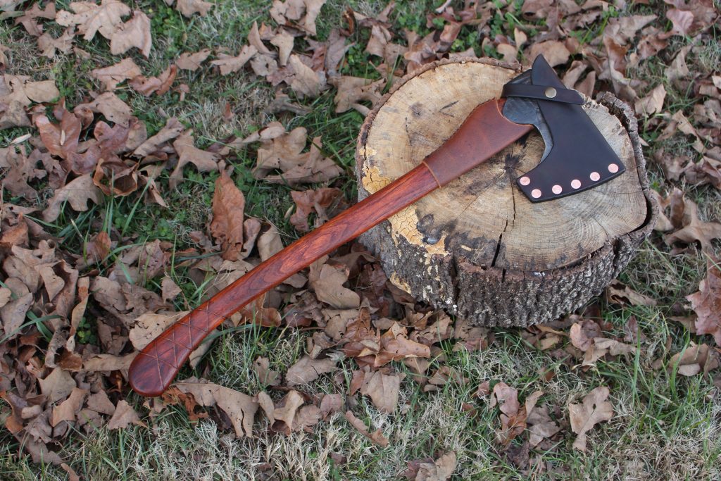 handmade, usa made, usa made axe, hatchet, chopping, wood chopping, outdoor, outdoorsman, survival, backwoodsman, hickory, axe made in america, axes made in the usa, ike bullington, wolf valley forge, valley forge, pack axe, back packing, camping, trail axe, hunting axe, trappers axe, camp axe, bush axe, belt axe, pack axe, leather shoulder rig, chopping axe, leather axe carrier, shoulder sling for axe, carpenter's axe, Wolf Valley Forge, Wolf Valley Forge axe release, Axe Wax, haversack, go back, man purse, man bag, canvas bag, reenactor, reenacting, The Trekker
