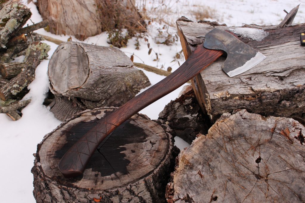 handmade, usa made, usa made axe, hatchet, chopping, wood chopping, outdoor, outdoorsman, survival, backwoodsman, hickory, axe made in america, axes made in the usa, ike bullington, wolf valley forge, valley forge, pack axe, back packing, camping, trail axe, hunting axe, trappers axe, camp axe, bush axe, belt axe, pack axe, leather shoulder rig, chopping axe, leather axe carrier, shoulder sling for axe, carpenter's axe, Wolf Valley Forge, Wolf Valley Forge axe release, Axe Wax, haversack, go bag, man purse, man bag, canvas bag, reenactor, reenacting, Trekker Axe, Axe Life, Splitting Wedge, Handforged Wedge