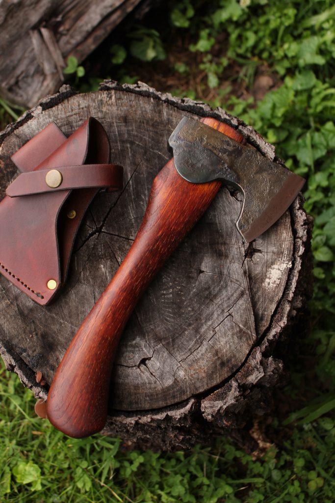 handmade, usa made, usa made axe, hatchet, chopping, wood chopping, outdoor, outdoorsman, survival, backwoodsman, hickory, axe made in america, axes made in the usa, ike bullington, wolf valley forge, valley forge, pack axe, back packing, camping, trail axe, hunting axe, trappers axe, camp axe, bush axe, belt axe, pack axe, leather shoulder rig, chopping axe, leather axe carrier, shoulder sling for axe, carpenter's axe, Wolf Valley Forge, Wolf Valley Forge axe release, Axe Wax, haversack, go back, man purse, man bag, canvas bag, reenactor, reenacting, Trekker Axe