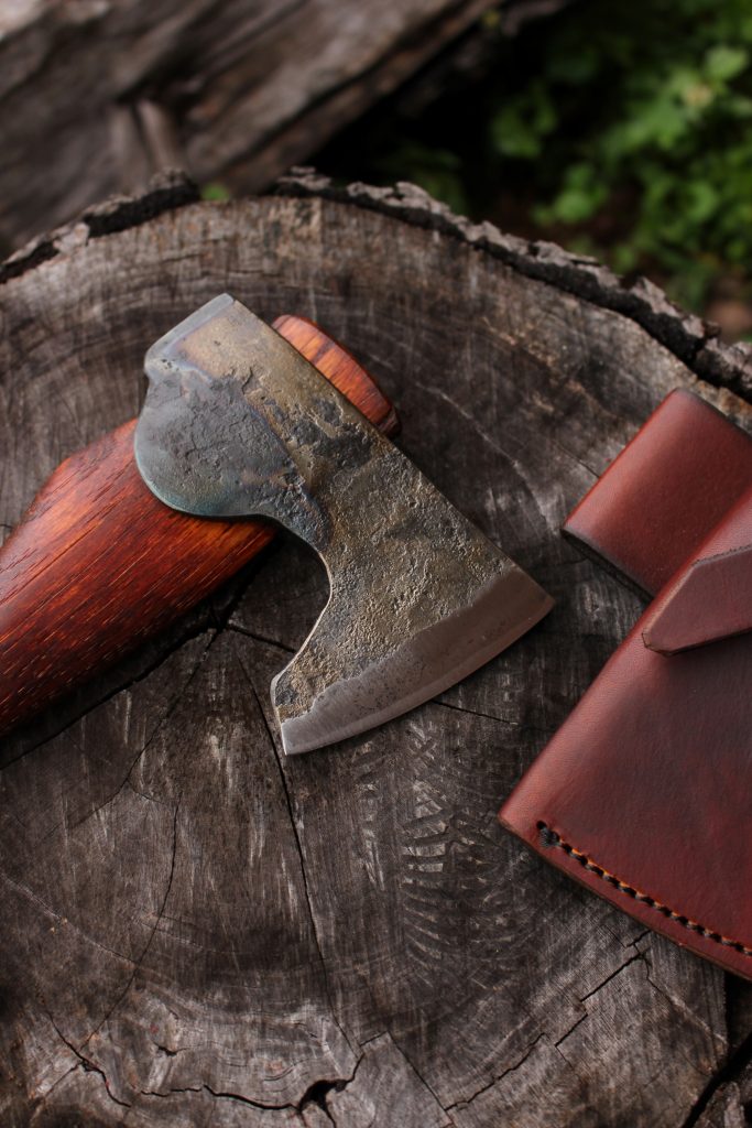 handmade, usa made, usa made axe, hatchet, chopping, wood chopping, outdoor, outdoorsman, survival, backwoodsman, hickory, axe made in america, axes made in the usa, ike bullington, wolf valley forge, valley forge, pack axe, back packing, camping, trail axe, hunting axe, trappers axe, camp axe, bush axe, belt axe, pack axe, leather shoulder rig, chopping axe, leather axe carrier, shoulder sling for axe, carpenter's axe, Wolf Valley Forge, Wolf Valley Forge axe release, Axe Wax, haversack, go back, man purse, man bag, canvas bag, reenactor, reenacting, Trekker Axe