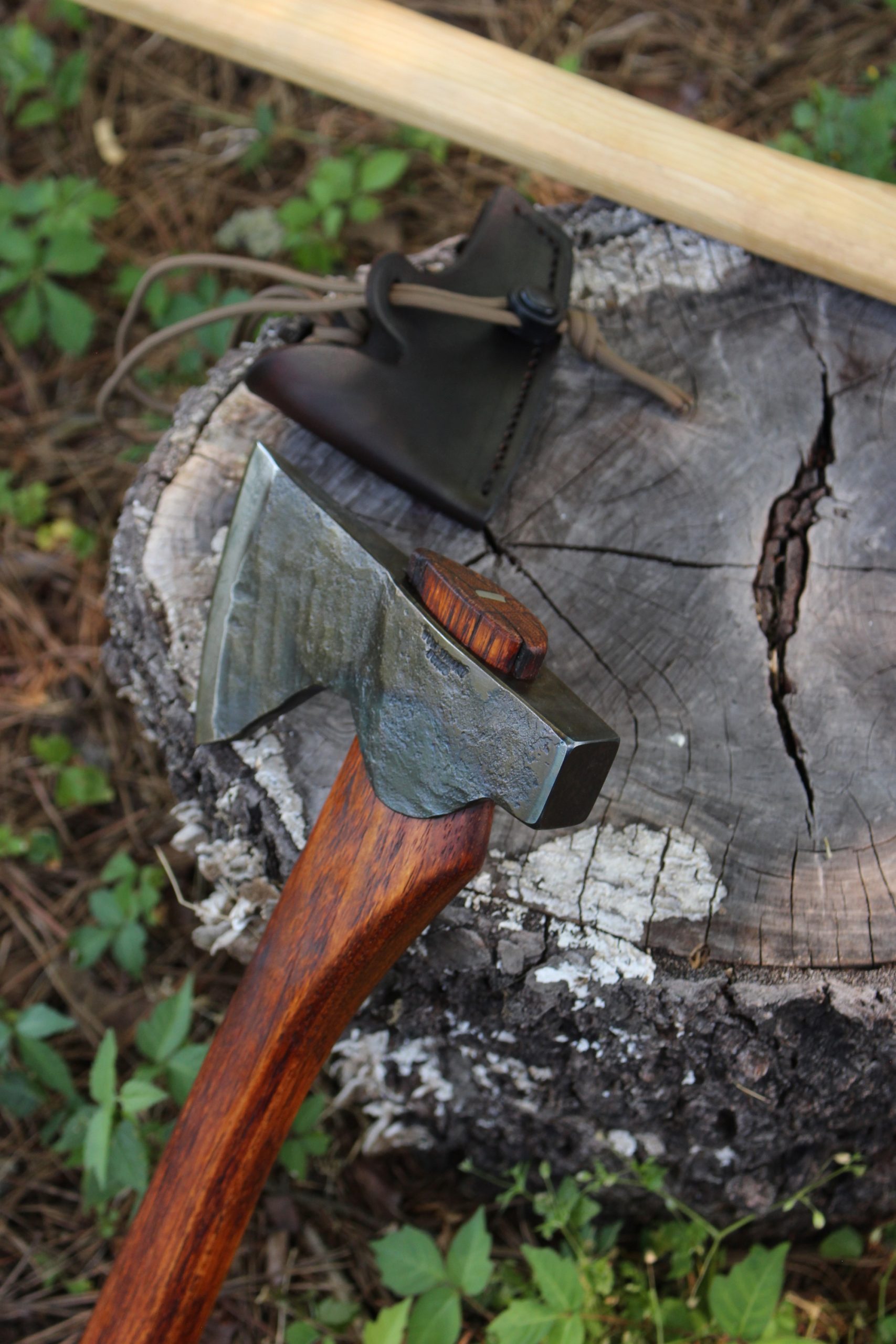 handmade, usa made, usa made axe, hatchet, chopping, wood chopping, outdoor, outdoorsman, survival, backwoodsman, hickory, axe made in america, axes made in the usa, ike bullington, wolf valley forge, valley forge, pack axe, back packing, camping, trail axe, hunting axe, trappers axe, camp axe, bush axe, belt axe, pack axe, leather shoulder rig, chopping axe, leather axe carrier, shoulder sling for axe, carpenter's axe, Wolf Valley Forge, Wolf Valley Forge axe release, Axe Wax, haversack, go back, man purse, man bag, canvas bag, reenactor, reenacting, The Trekker